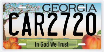 GA license plate CAR2720