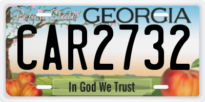 GA license plate CAR2732