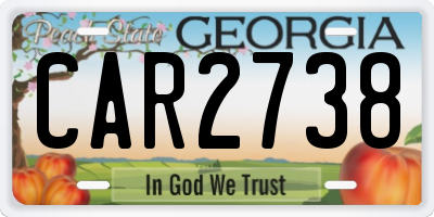 GA license plate CAR2738