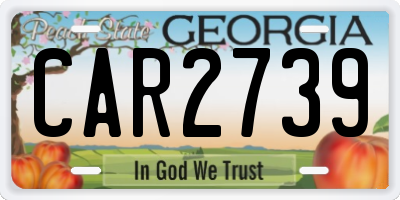 GA license plate CAR2739