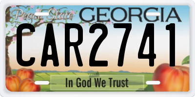 GA license plate CAR2741