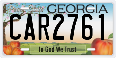 GA license plate CAR2761