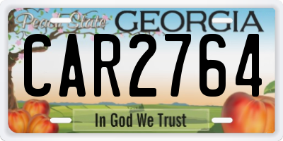 GA license plate CAR2764