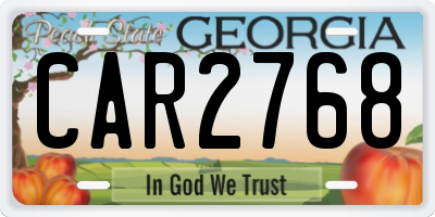 GA license plate CAR2768