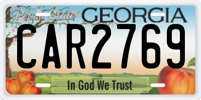 GA license plate CAR2769