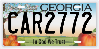 GA license plate CAR2772