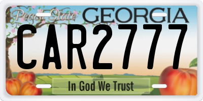 GA license plate CAR2777