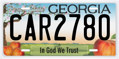 GA license plate CAR2780