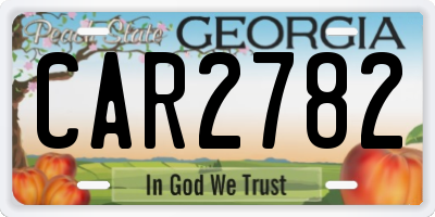 GA license plate CAR2782