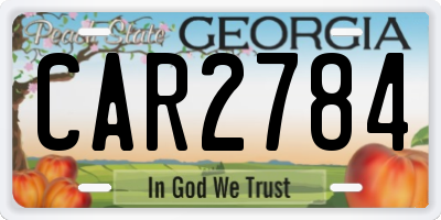 GA license plate CAR2784