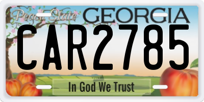 GA license plate CAR2785