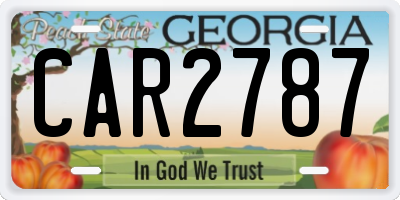 GA license plate CAR2787