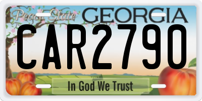 GA license plate CAR2790