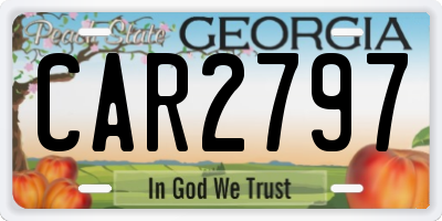 GA license plate CAR2797