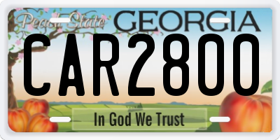 GA license plate CAR2800