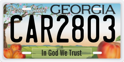 GA license plate CAR2803