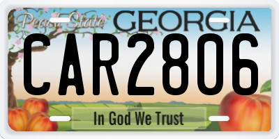 GA license plate CAR2806