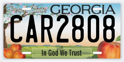 GA license plate CAR2808