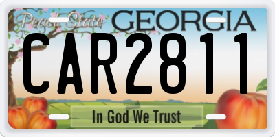 GA license plate CAR2811