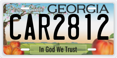 GA license plate CAR2812