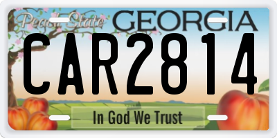 GA license plate CAR2814