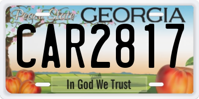 GA license plate CAR2817