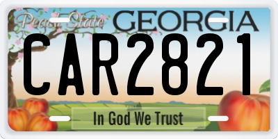 GA license plate CAR2821