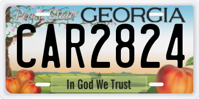 GA license plate CAR2824