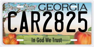 GA license plate CAR2825