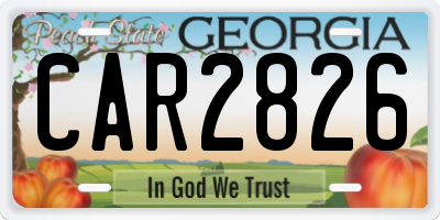 GA license plate CAR2826