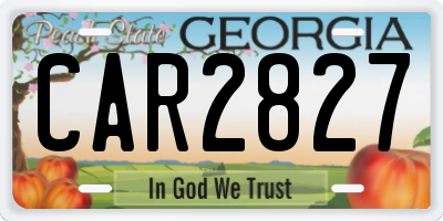 GA license plate CAR2827