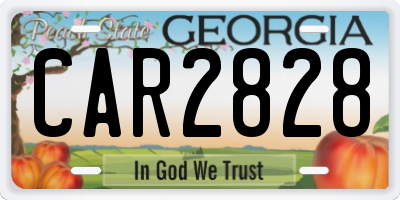 GA license plate CAR2828