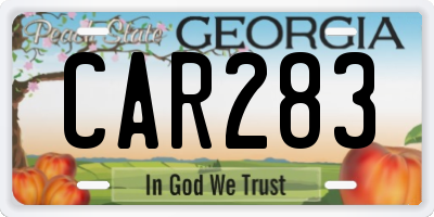 GA license plate CAR283