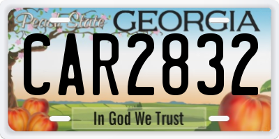 GA license plate CAR2832