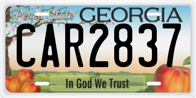 GA license plate CAR2837