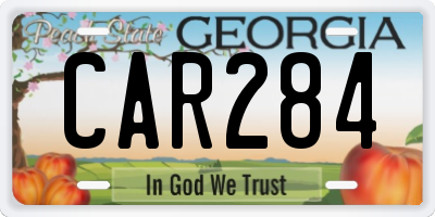 GA license plate CAR284