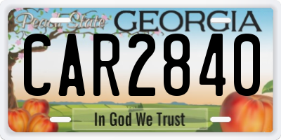 GA license plate CAR2840