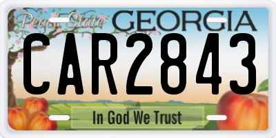 GA license plate CAR2843