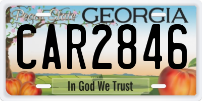 GA license plate CAR2846