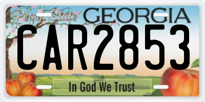 GA license plate CAR2853