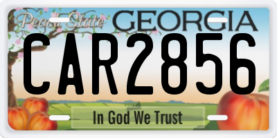 GA license plate CAR2856