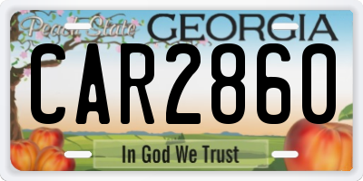 GA license plate CAR2860