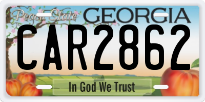 GA license plate CAR2862