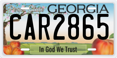 GA license plate CAR2865