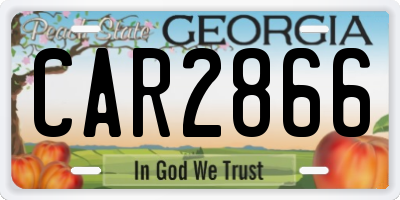 GA license plate CAR2866
