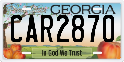 GA license plate CAR2870