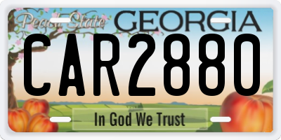 GA license plate CAR2880