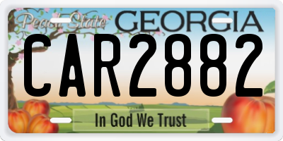 GA license plate CAR2882