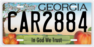 GA license plate CAR2884