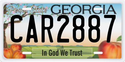 GA license plate CAR2887